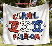 Chanel Freedom Graffiti Print Flannel Throw Blanket IMG_6946